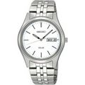 Seiko Men's Silver Tone and Dial Functional Solar Watch